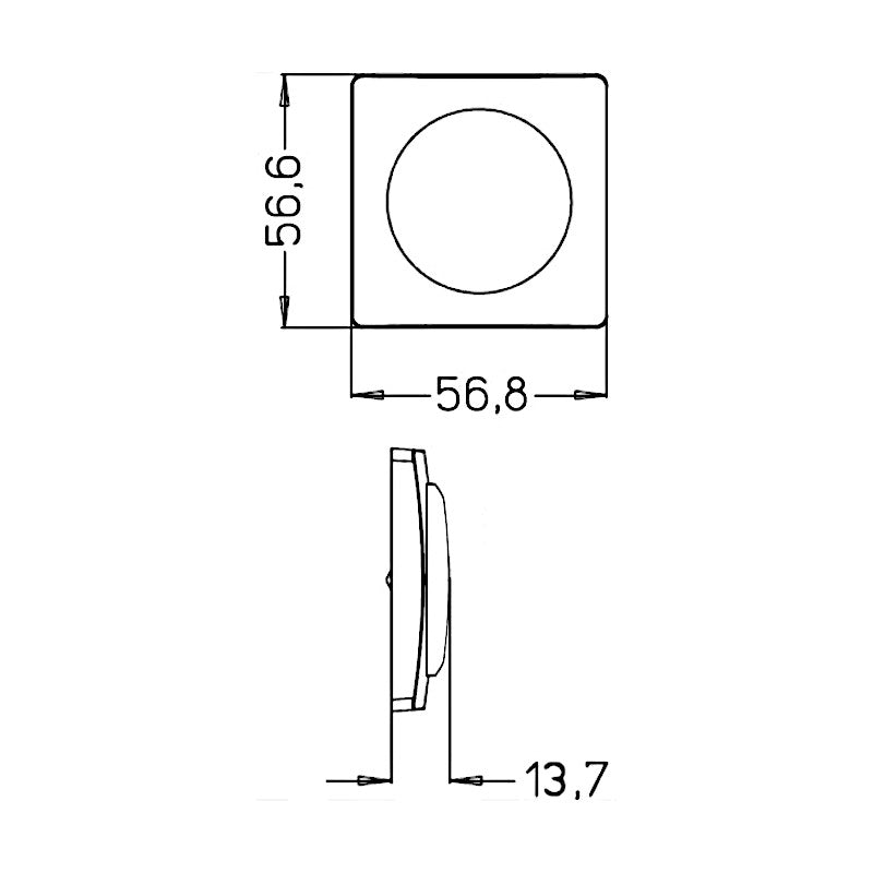Kopp Paris cremeweiß Abdeckung Dimmer Nr.2 (333701184) Abmessungen