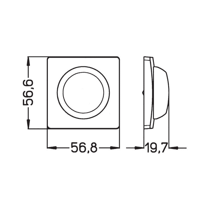 Kopp Paris cremeweiß Abdeckung Dimmer Nr.3 (334701185) Abmessungen