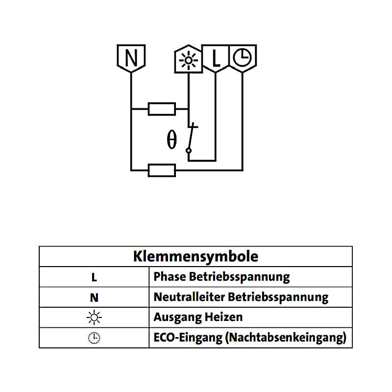 Kopp Raumtemperaturregler „Öffner” Paris Schaltplan