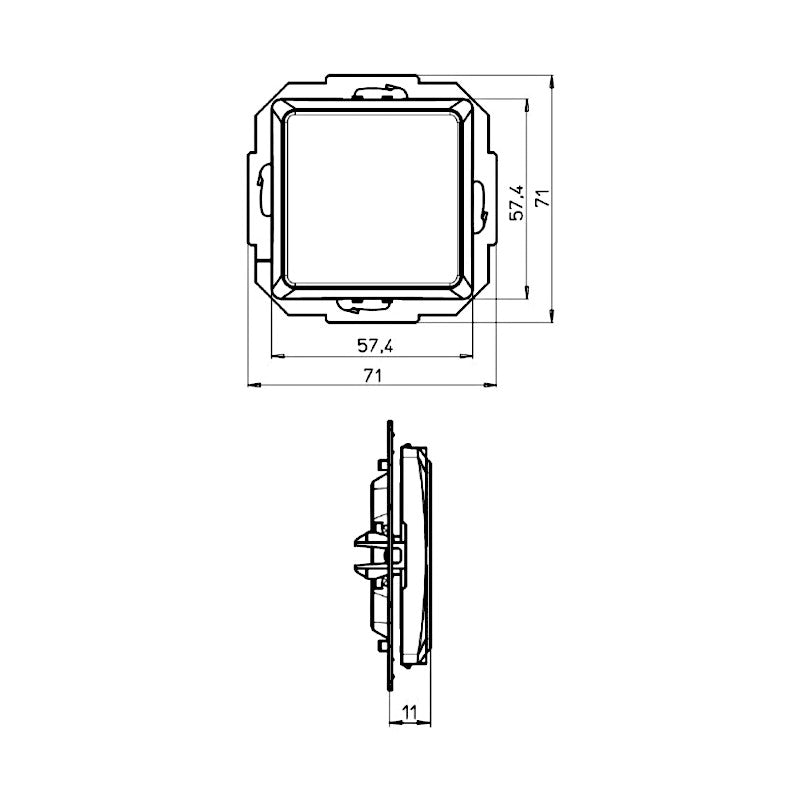 Kopp Paris mattschwarz Blindabdeckung Abmessungen