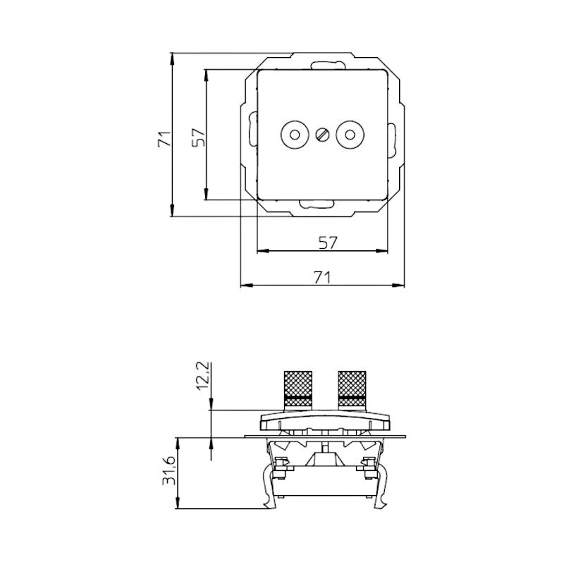 Kopp Paris arktisweiß Lautsprecherdose Abmessungen