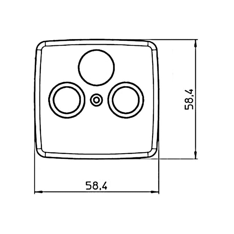 Kopp Rivo reinweiß Abdeckung Antennendose TV/RF (339317181) Abmessungen