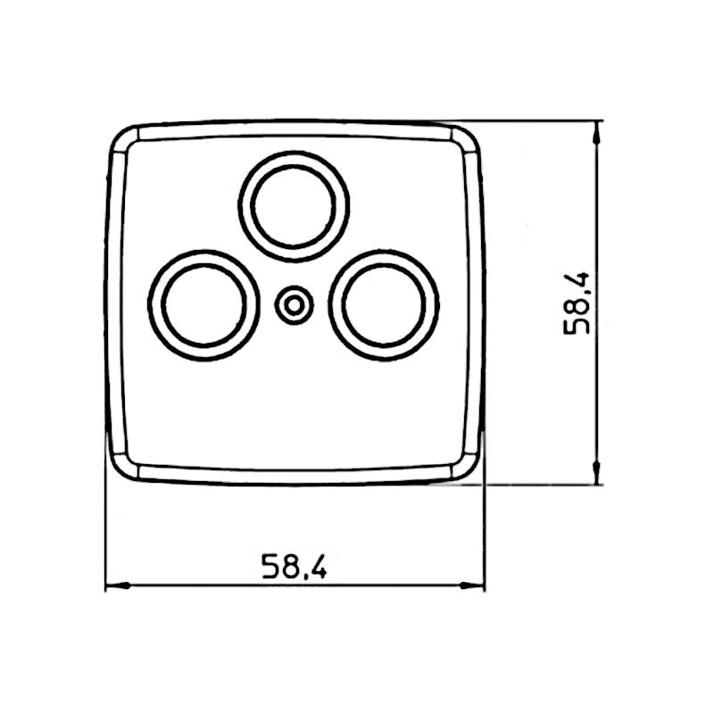 Kopp Rivo cremeweiß Abdeckung Antennendose SAT/TV/RF Abmessungen