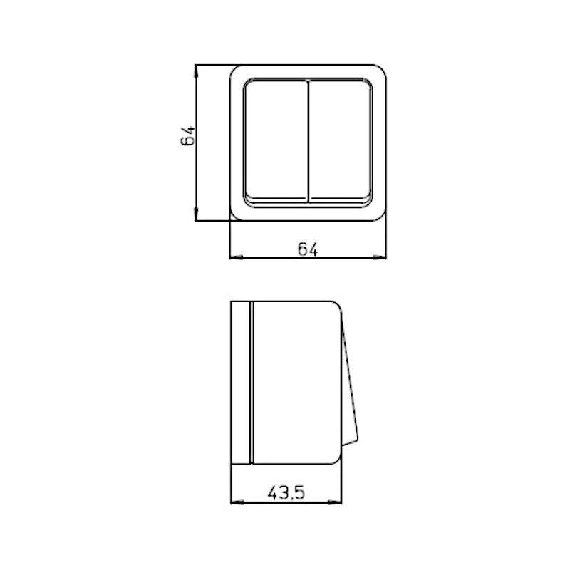 Kopp Standard schwarz Serienschalter (513505005) Abmessungen