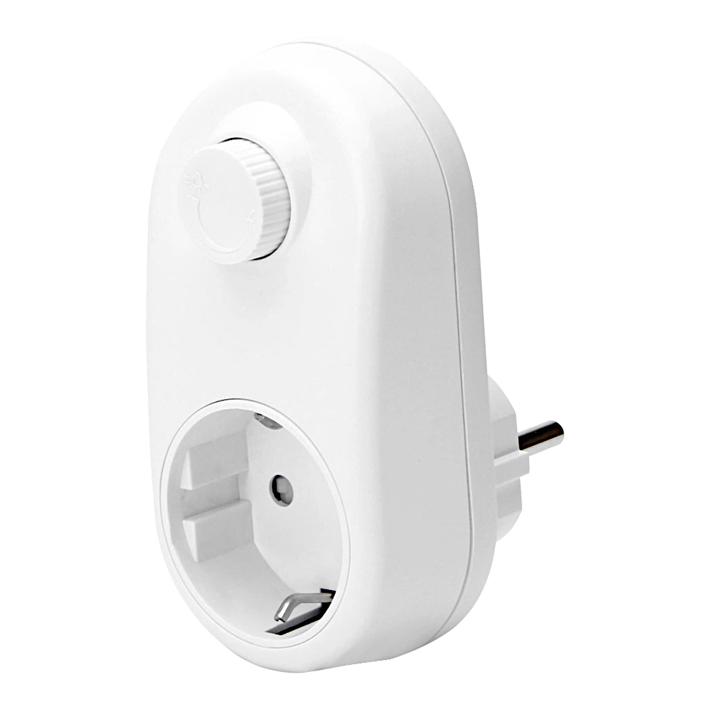 Kopp Steckdosenadapter mit LED Dimmer weiß (470172081) Vorderansicht