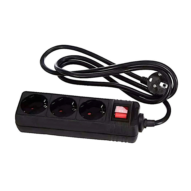 Kopp 3-fach Steckdosenleiste schwarz mit Schalter (129715009)