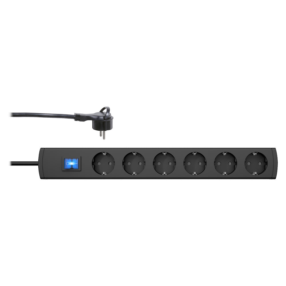 Kopp UNOversal plus Steckdosenleiste 6-fach extraflacher Stecker 1,4m anthrazit (233405007)