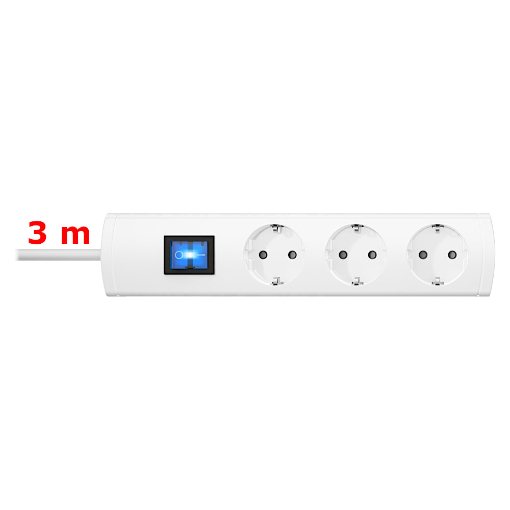 Kopp UNOversal plus Steckdosenleiste 3-fach 3m weiss (232602016)