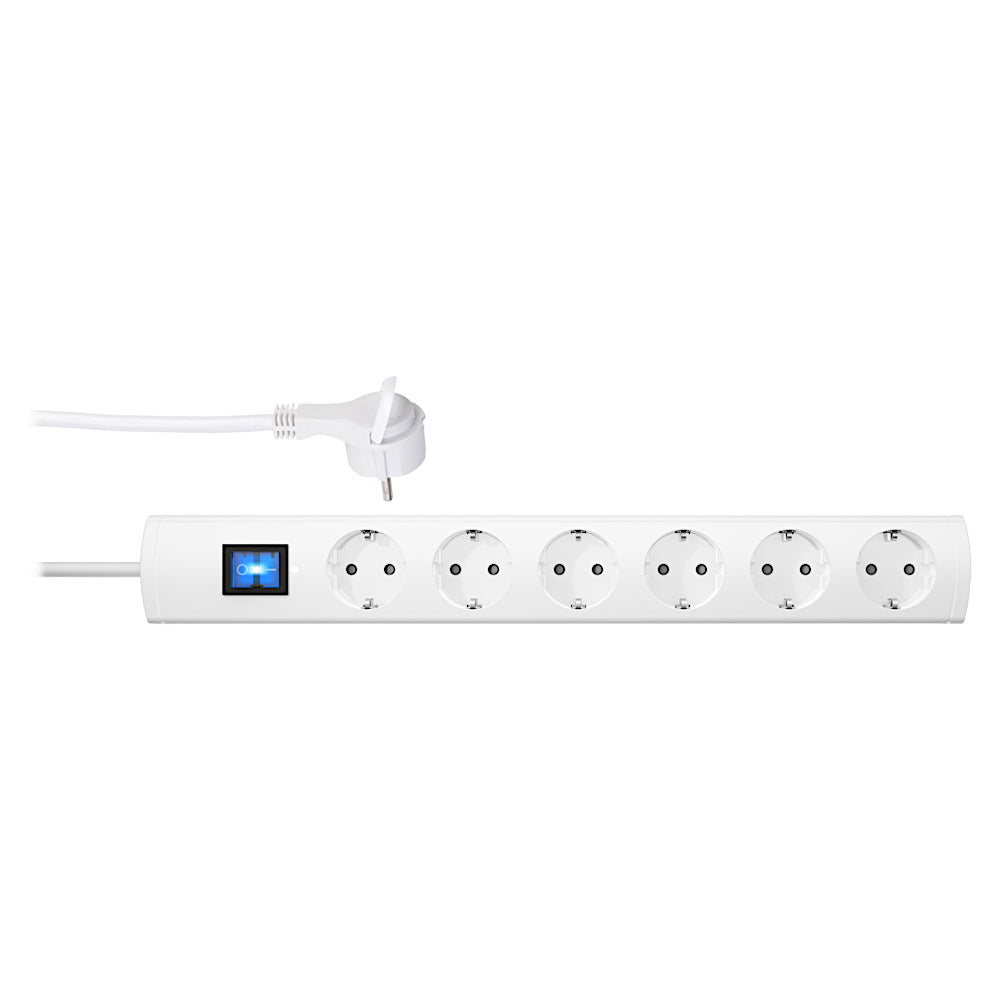 Kopp UNOversal plus Steckdosenleiste 6-fach extraflacher Stecker 1,4m weiss (233402004)