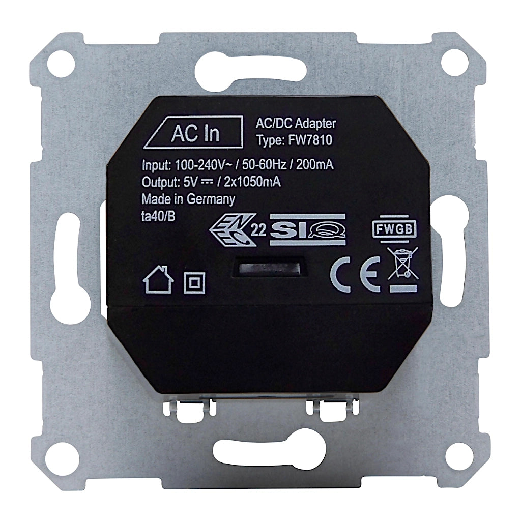 Kopp USB Ladesteckdose 2100 mA (296101185) Rückansicht