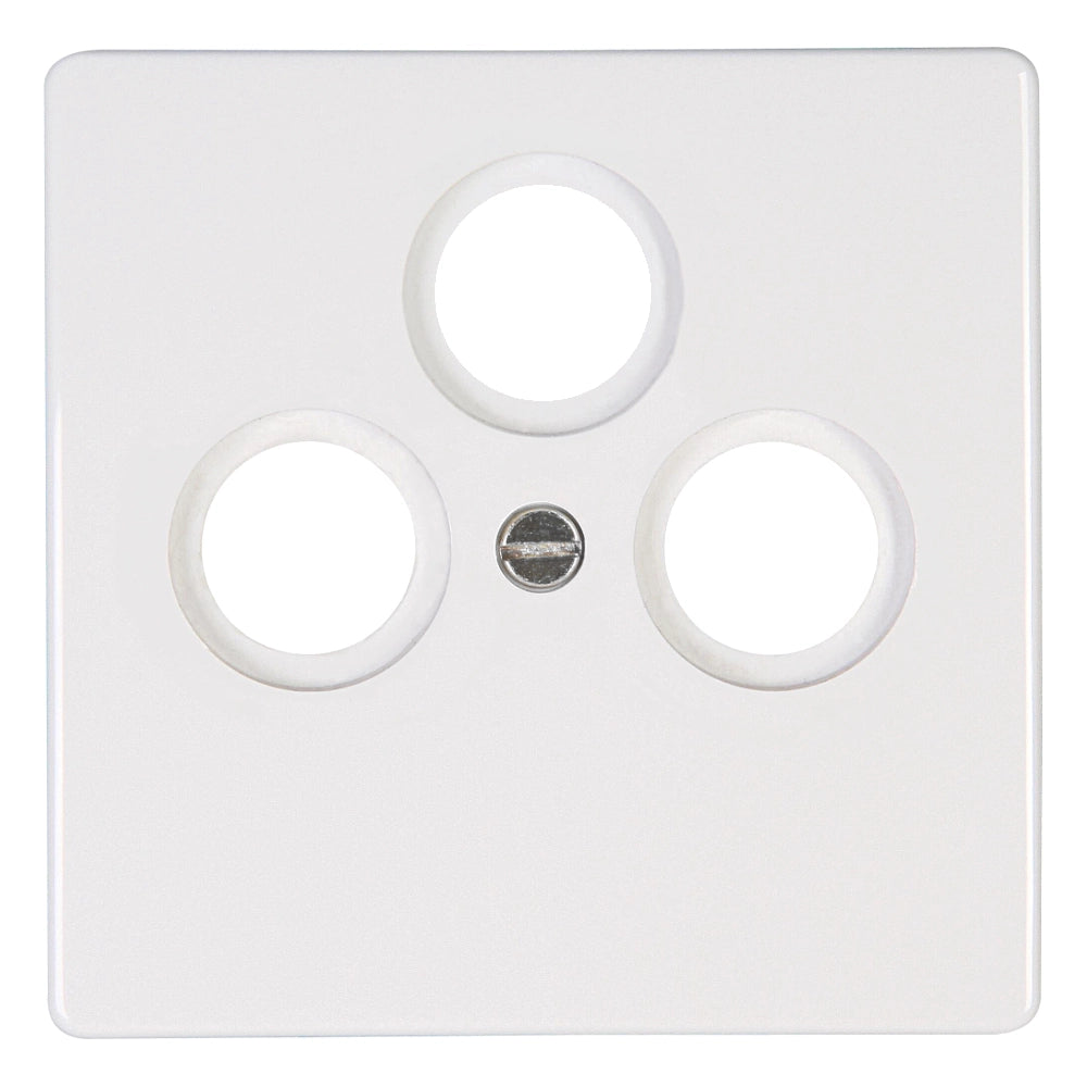 Kopp Venedig reinweiß Abdeckung Antennendose SAT/TV/RF (492029189) Vorderansicht