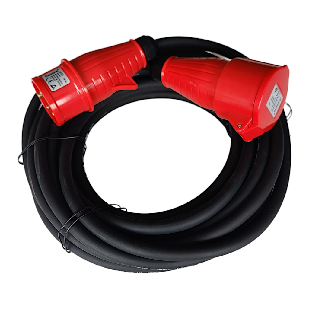 Kopp CEE Verlängerungskabel mit Phasenwender 16A 10m (147600006) Ansicht von oben aufgerollt