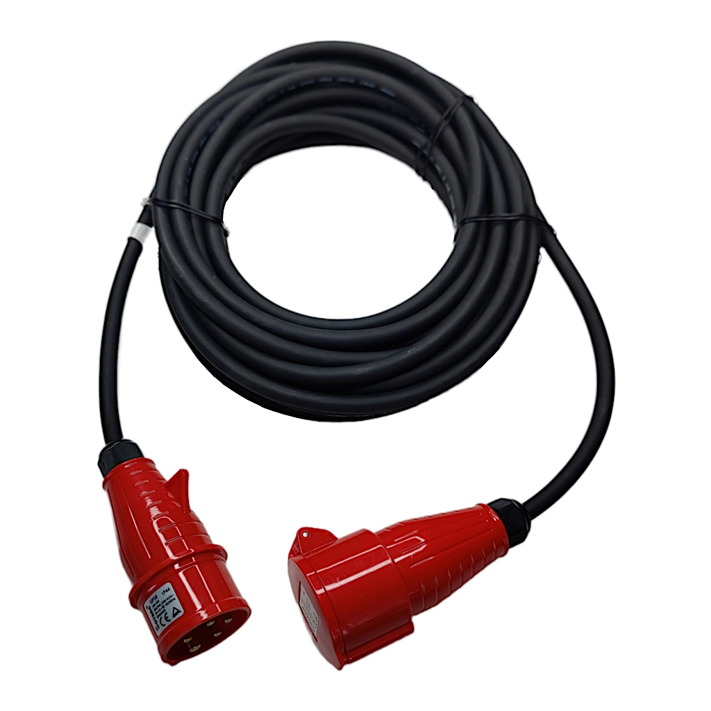 Kopp CEE Verlängerungskabel mit Phasenwender 16A 10m (147600006) Ansicht von oben Kabel teilweise abgerollt