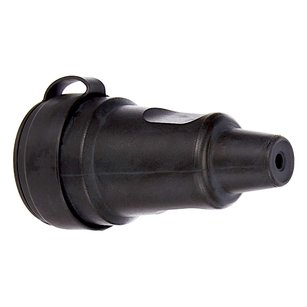 Kopp Vollgummi Kupplung mit Deckel schwarz IP44 (181016003) Seitenansicht mit geschlossenem Deckel