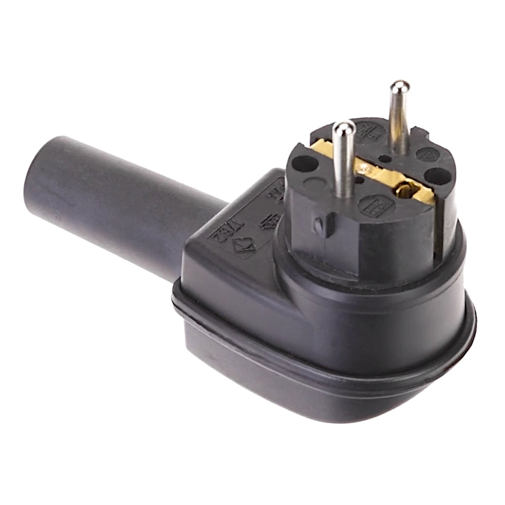 Kopp Vollgummi Winkelstecker schwarz IP44 (178216009) Ansicht liegend schräg von oben