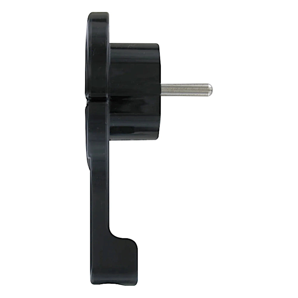 Kopp Winkelstecker extraflach schwarz Seitenansicht