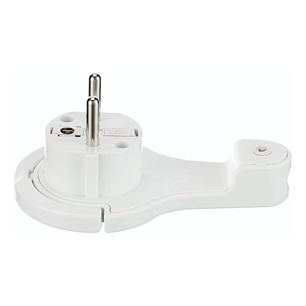 Kopp Winkelstecker extraflach 8mm weiß Stecker liegend - Seitenansicht von links