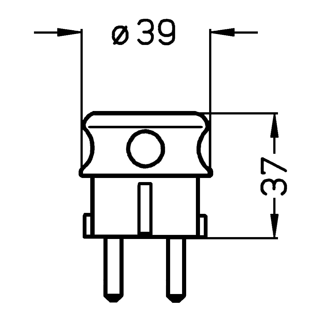 Kopp Winkelstecker technische Zeichnung mit Abmessungen