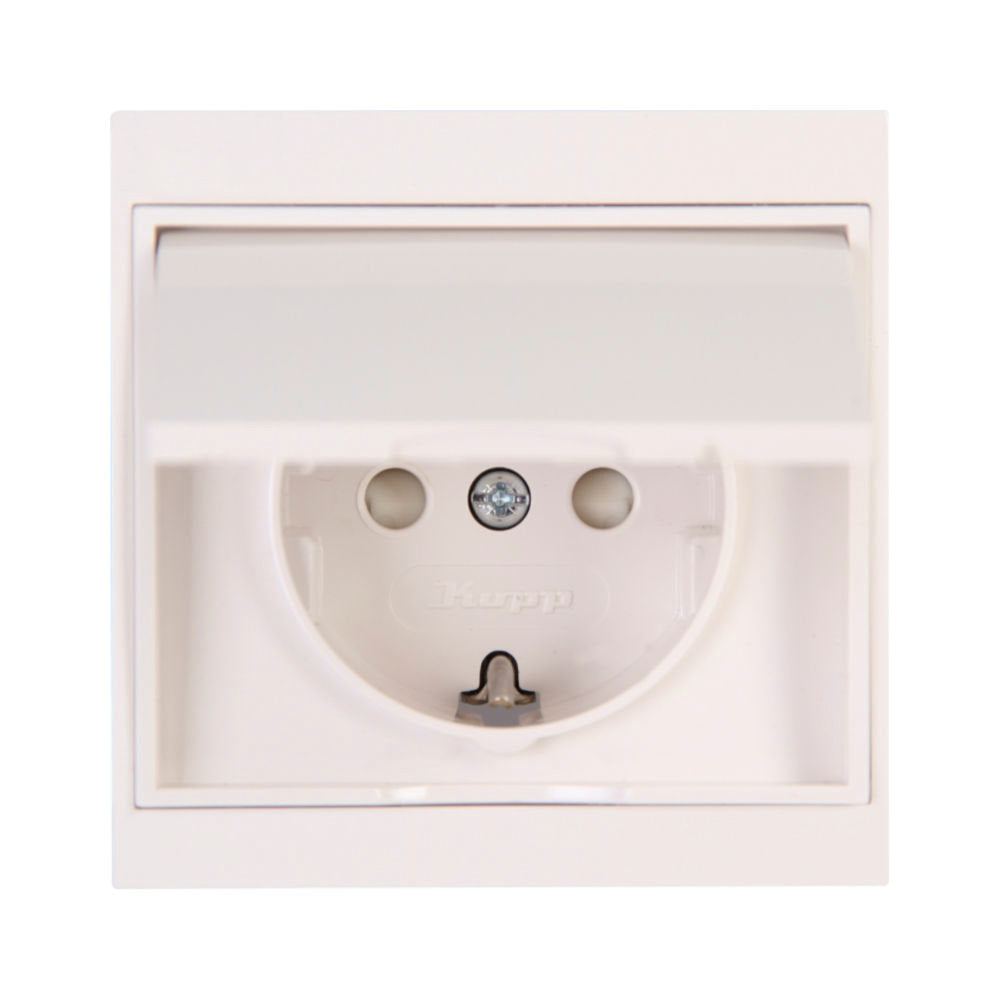 Kopp Malta (creme)weiß Steckdose mit Berührungsschutz + Deckel (911501087)