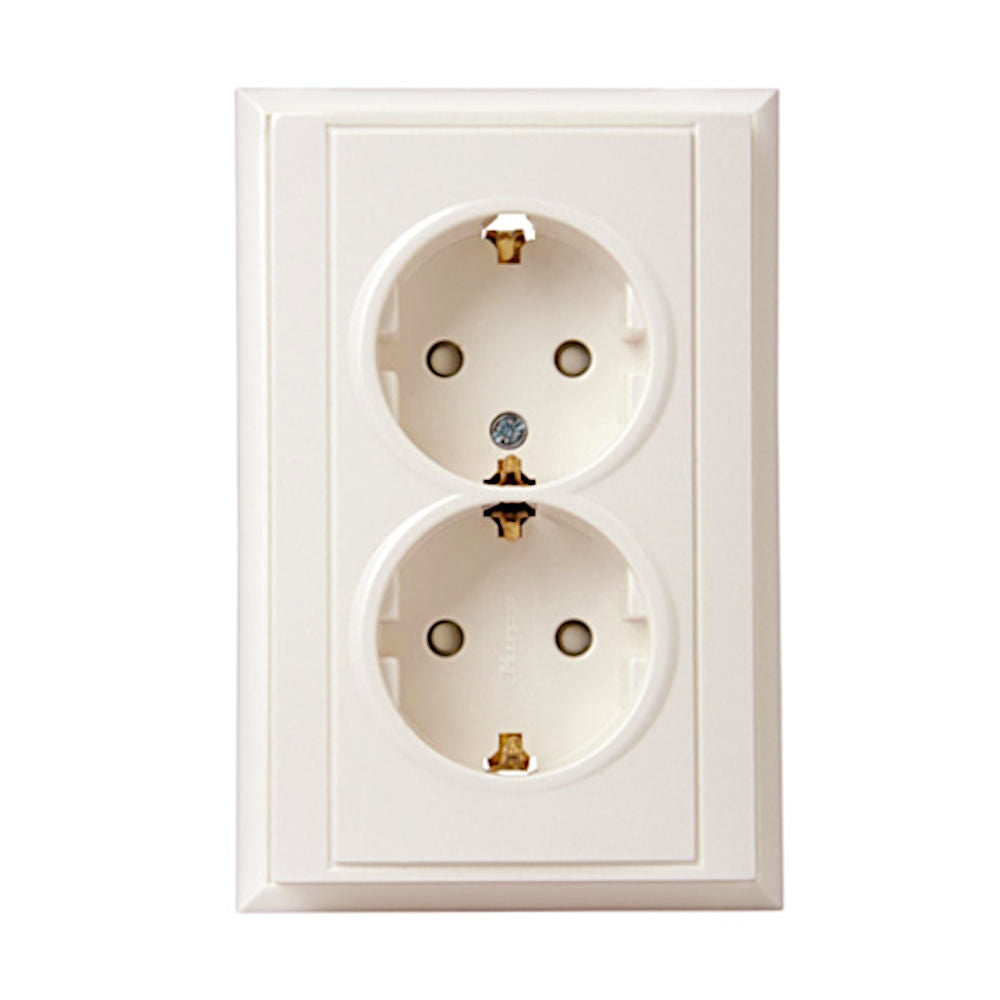 Kopp Malta (creme)weiß Steckdose mit Berührungsschutz 2-fach (927601084)