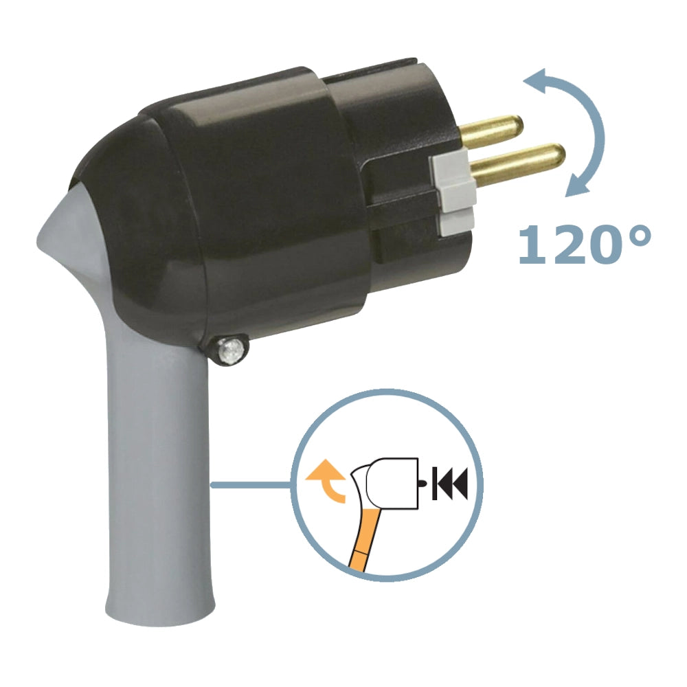 Legrand Stecker mit Schnellabzug schwarz/grau (050176)