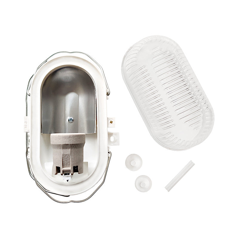 Ovalleuchte / Kellerleuchte weiß Einzelteile