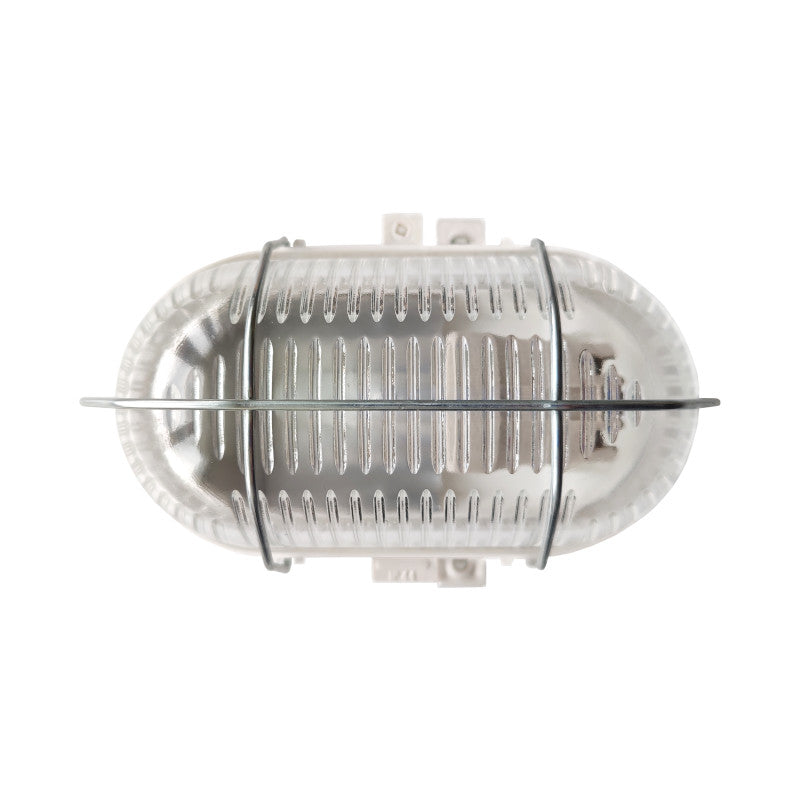 Ovalleuchte / Kellerleuchte weiß Ansicht von oben