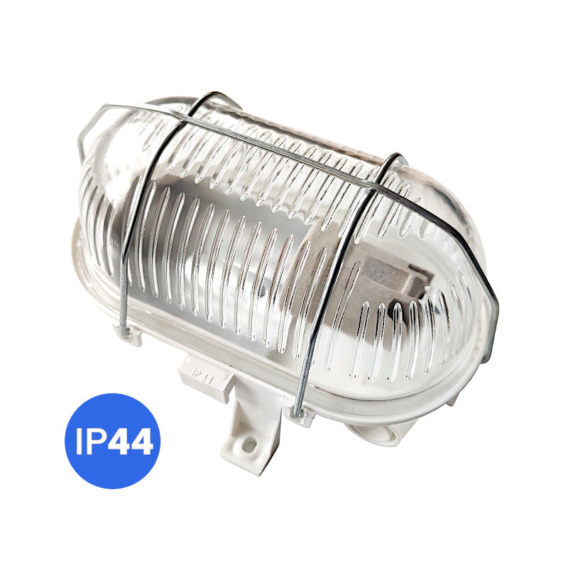 Ovalleuchte / Kellerleuchte weiß E27 IP44