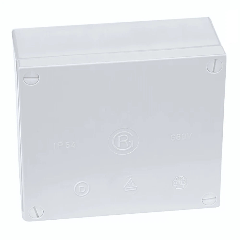 Meister Abzweigkasten 90x90x42mm IP54 grau Ansicht von schräg oben