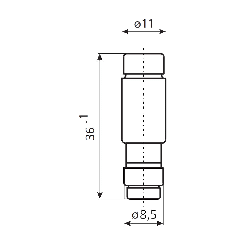 NEOZED Sicherungen 10A D01 E14 rot technische Zeichnung mit Abmessungen