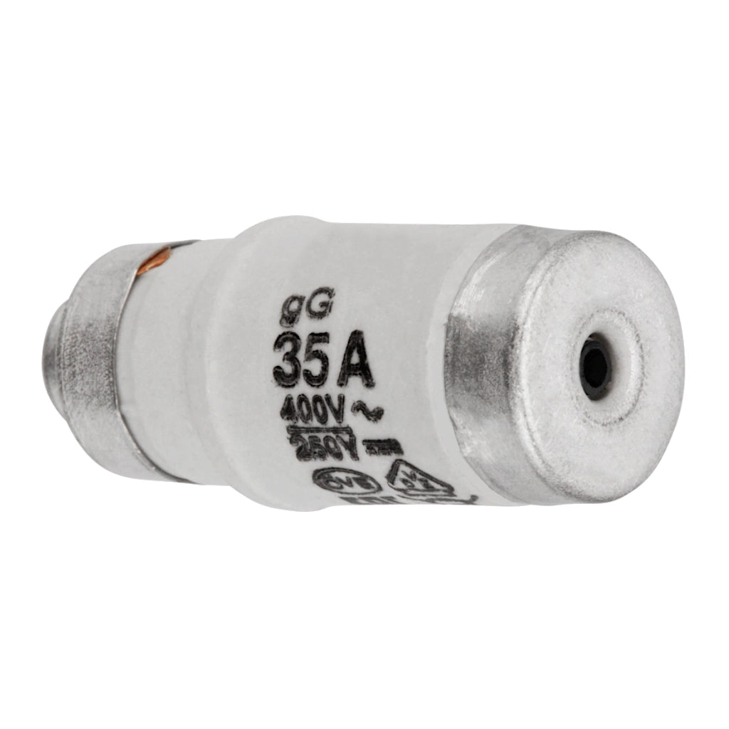 NEOZED Sicherungen 35A D02 E18 schwarz - Ansicht von unten liegend