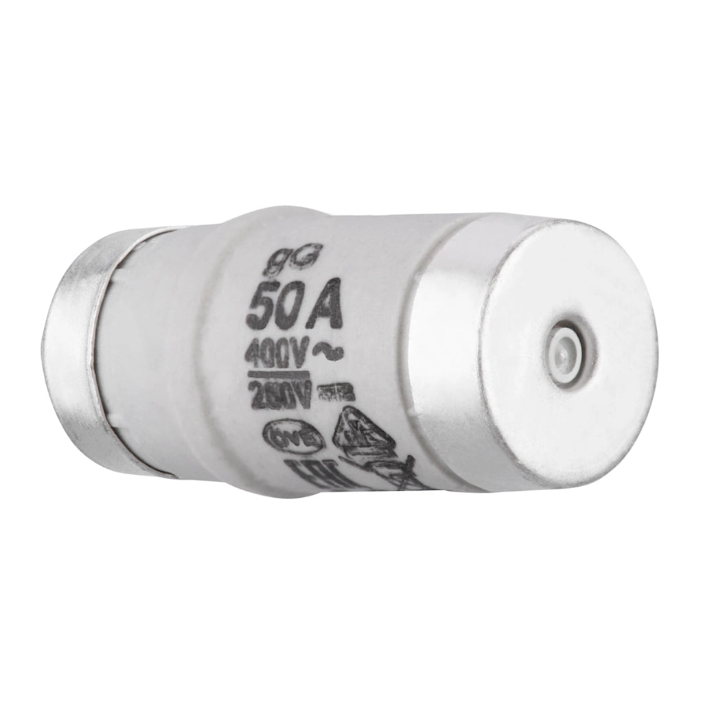 NEOZED Sicherungen 50A D02 E18 weiß - Ansicht von unten liegend