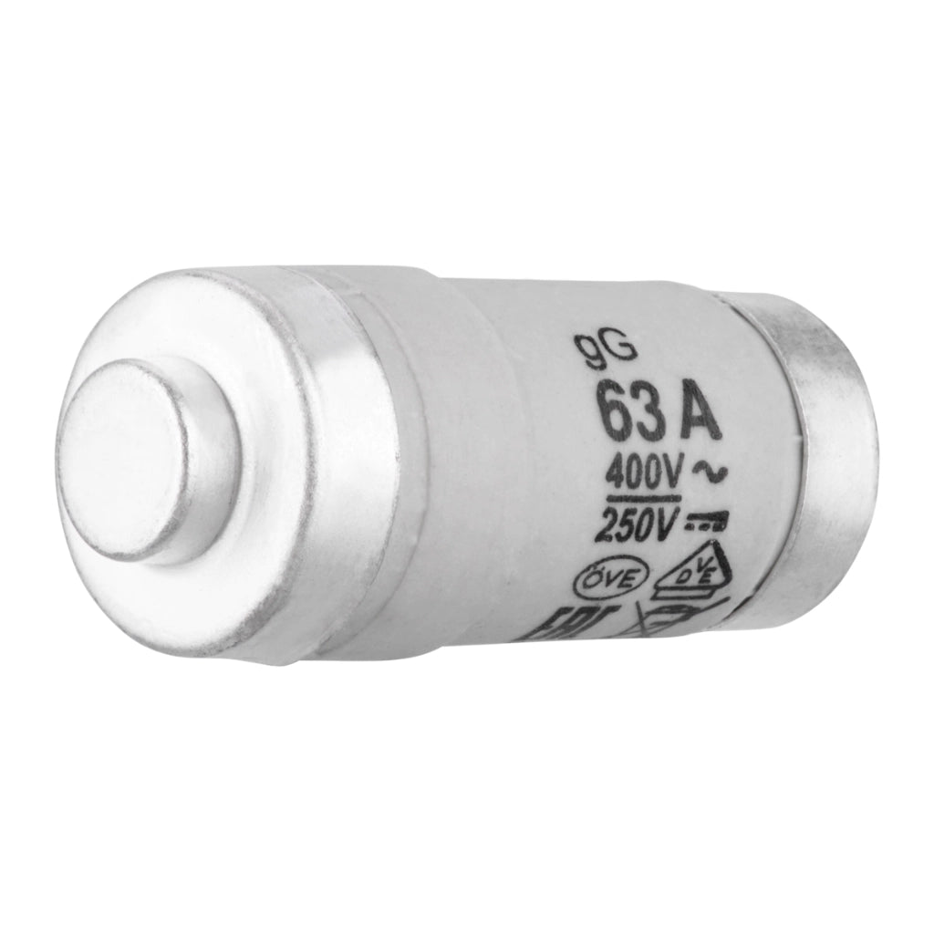 NEOZED Sicherungen 63A D02 E18 kupfer - Ansicht liegend