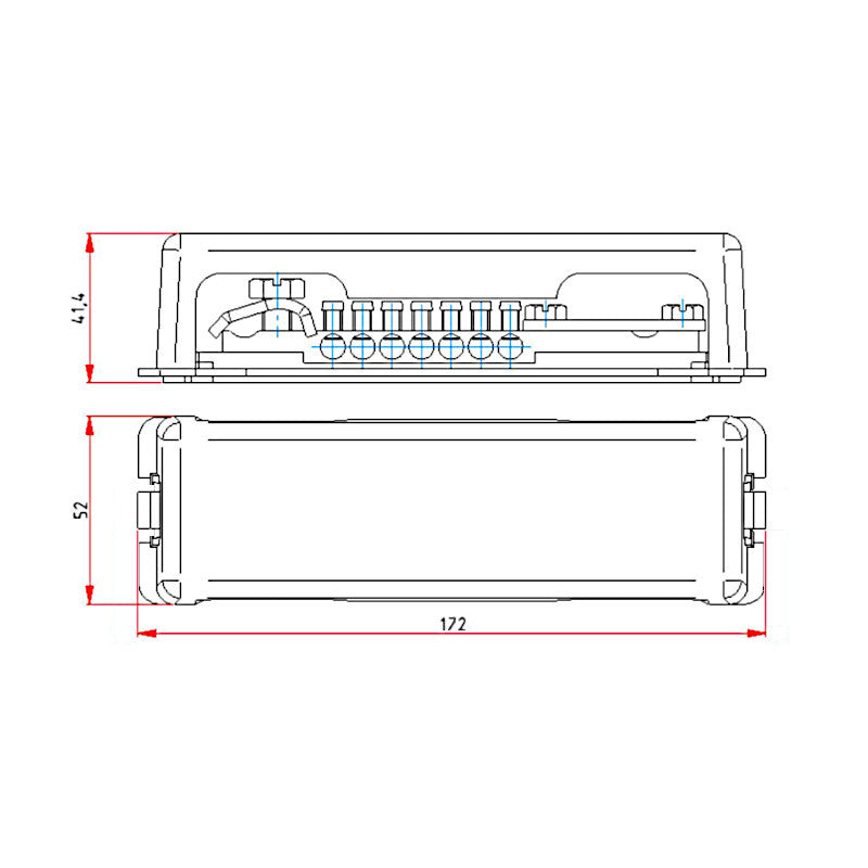 SLS Potential-Ausgleichschiene technische Zeichnung