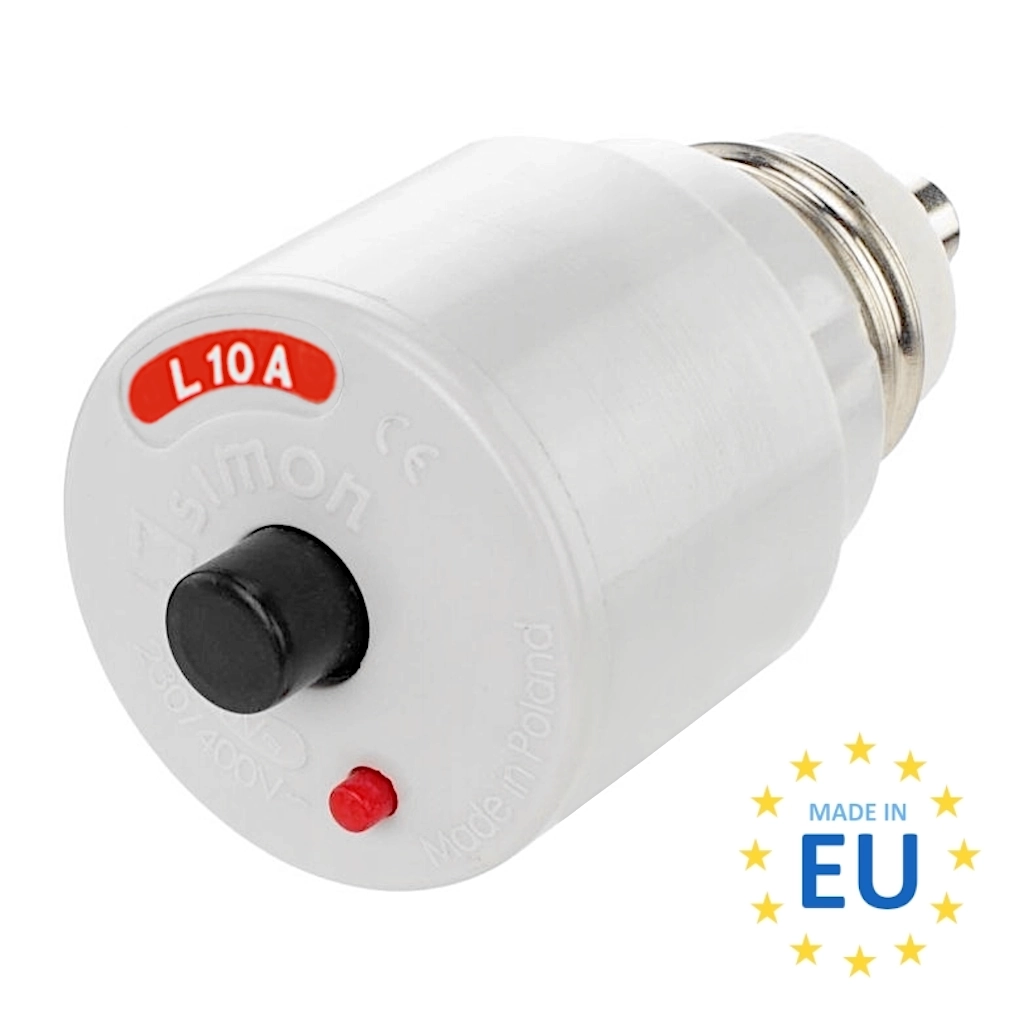 Schraubautomat E27 10A Ansicht rechte Seite schräg von vorn