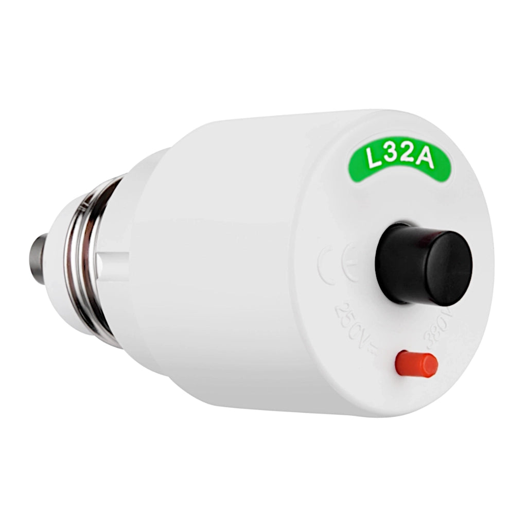 Schraubautomat E27 32A Ansicht linke Seite schräg von vorn