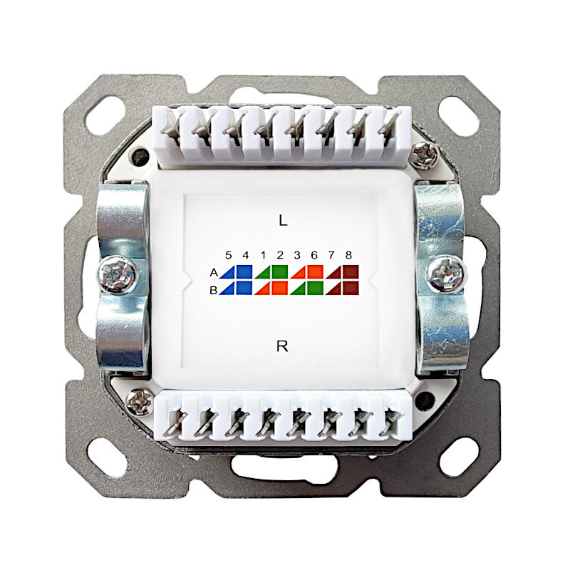 Netzwerkanschlussdose Cat.6 Ansicht Anschlussfeld
