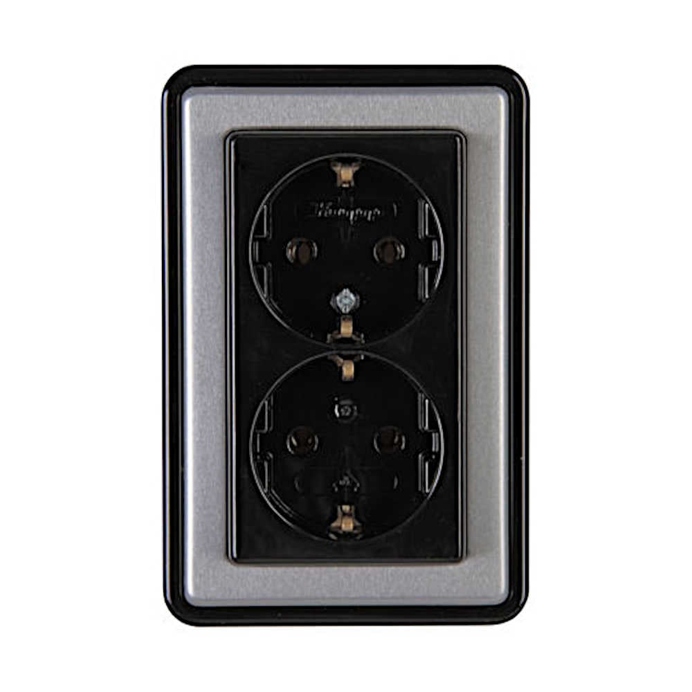 Kopp Vision stahl Steckdose 2-fach (118320087)