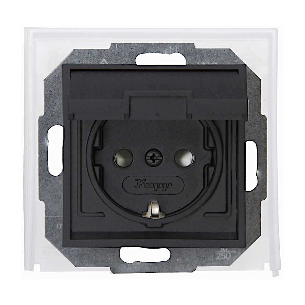 Kopp Athenis anthrazit Feuchtraum Steckdose mit Berührungsschutz (954015084)