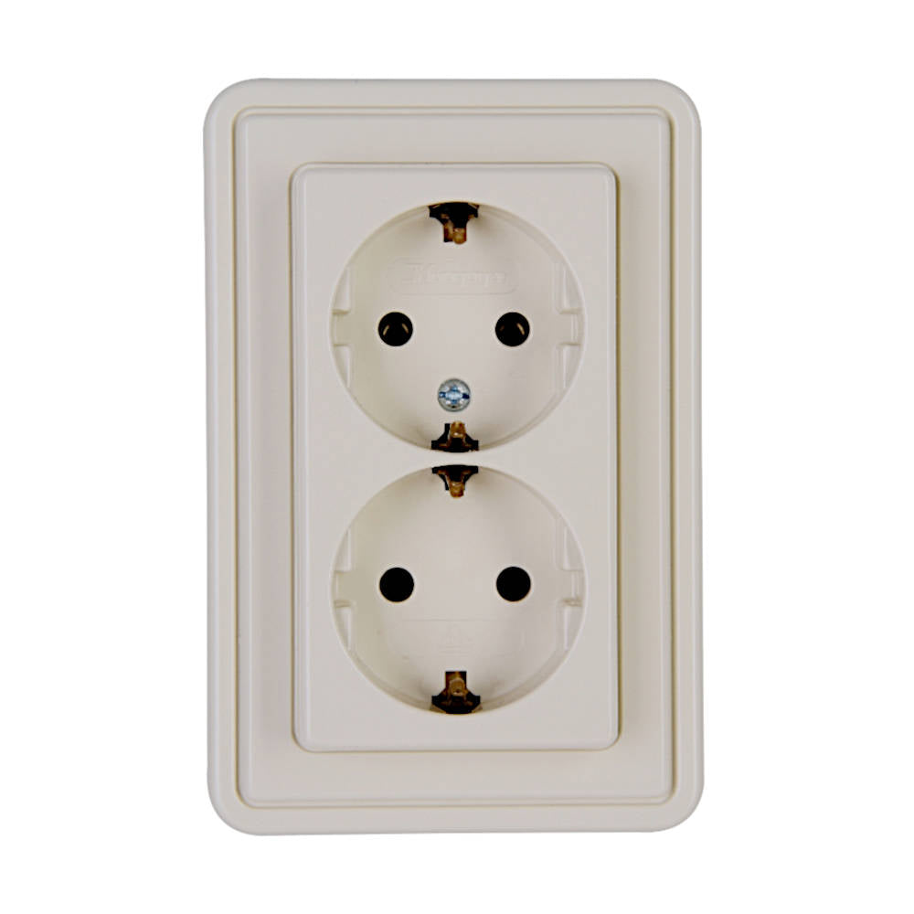 Kopp Standard cremeweiß Steckdose 2-fach (118301084)