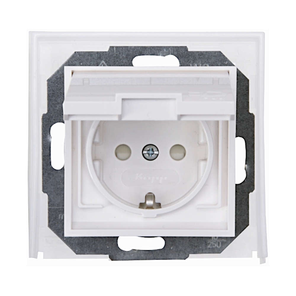 Kopp Athenis reinweiß Feuchtraum Steckdose mit Berührungsschutz (954029085)