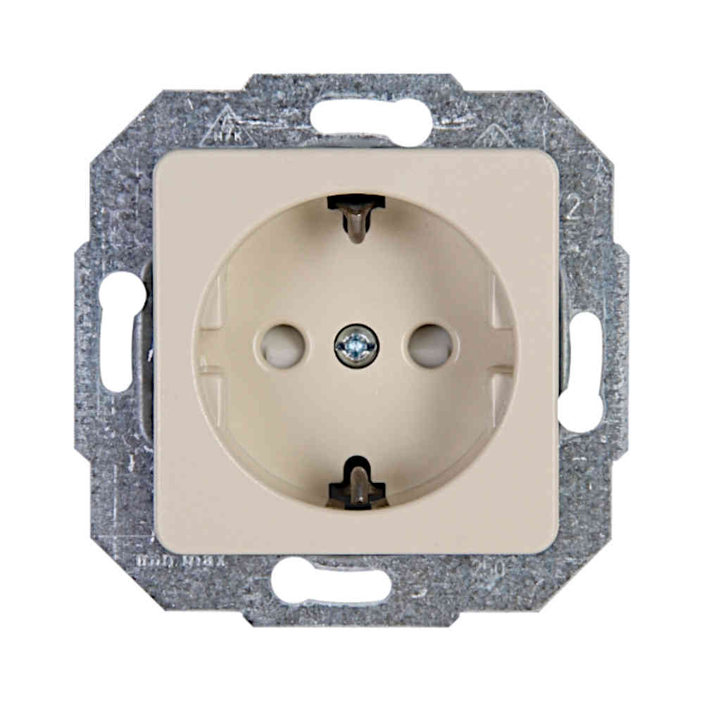 Kopp Europa cremeweiß Steckdose mit Berührungsschutz (112601087)