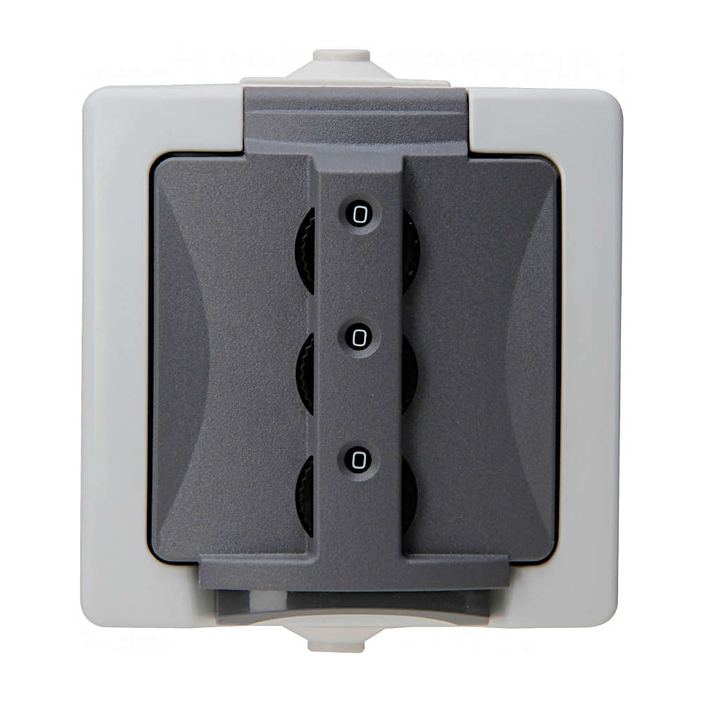 Kopp Nautic grau Steckdose mit Berührungsschutz + Zahlenschloss (955056015)