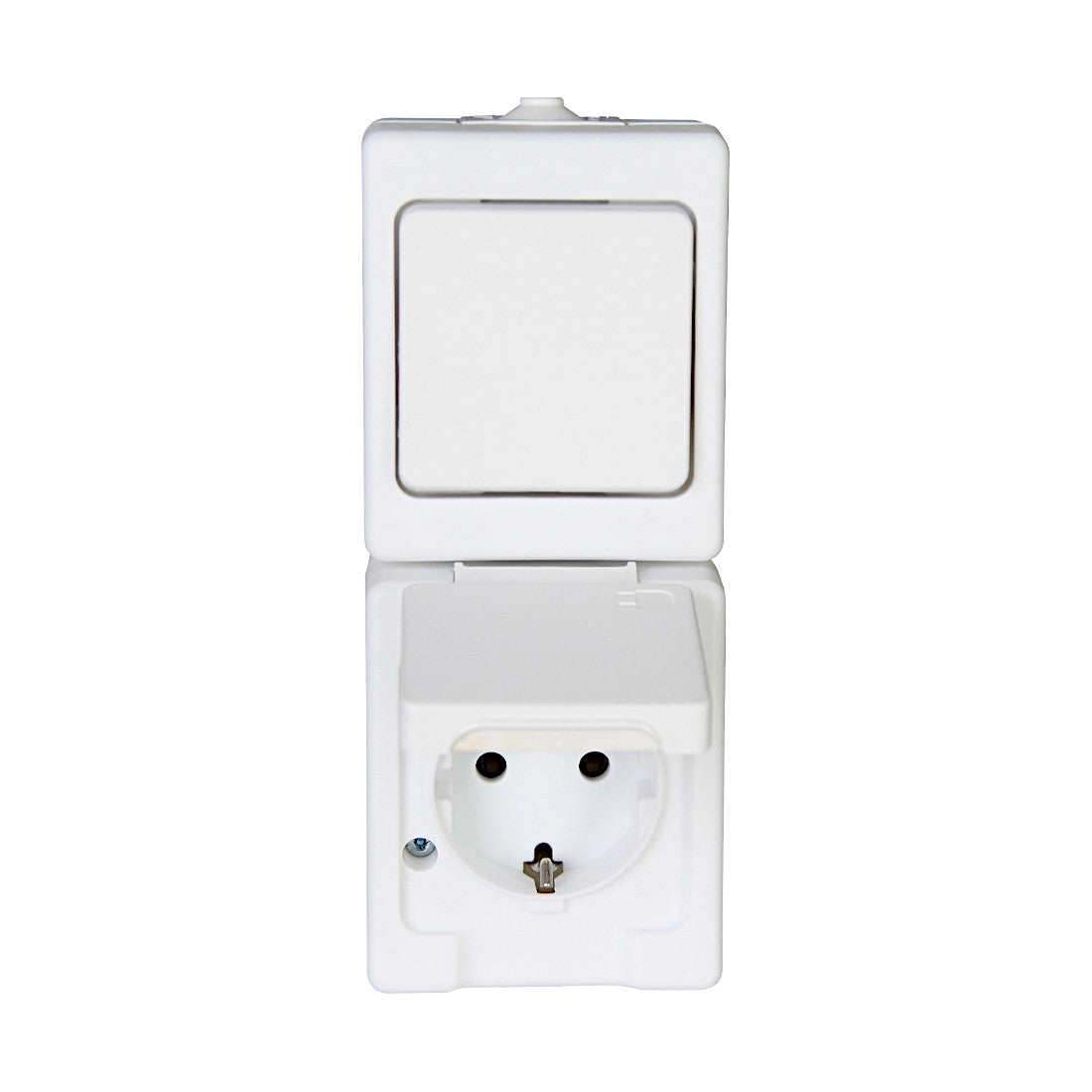 Kopp Standard arktisweiß Feuchtraum Steckdose + Aus-Wechselschalter AP (130102009)
