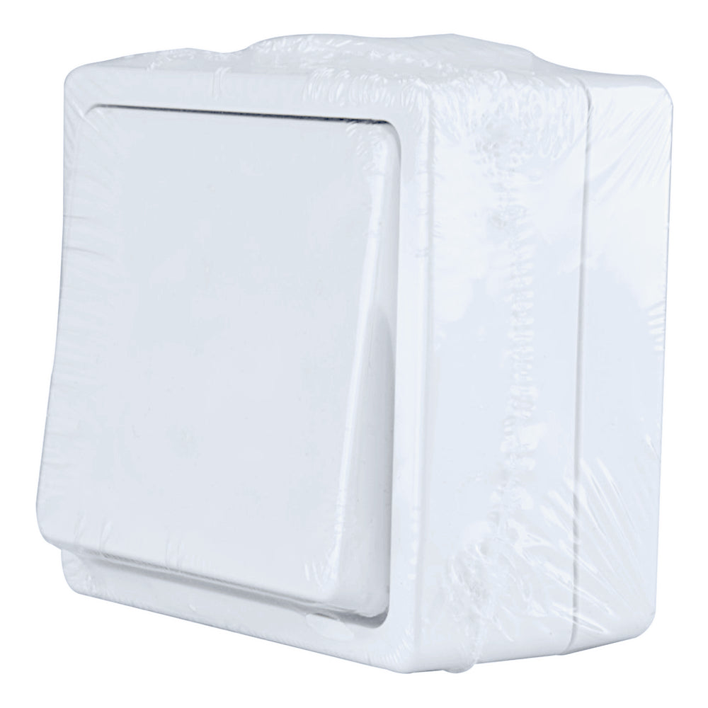 Unitec Aquarius Feuchtraum Polarweiß Aus-Wechselschalter (45280L) Ansicht schräg von vorn