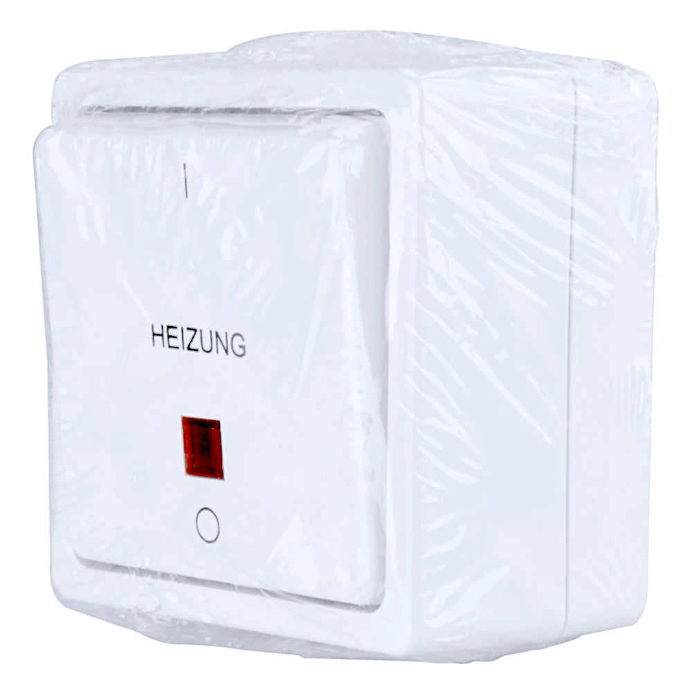 Unitec Aquarius Feuchtraum Polarweiß Heizungs-Notschalter (45282L) Ansicht schräd von vorn