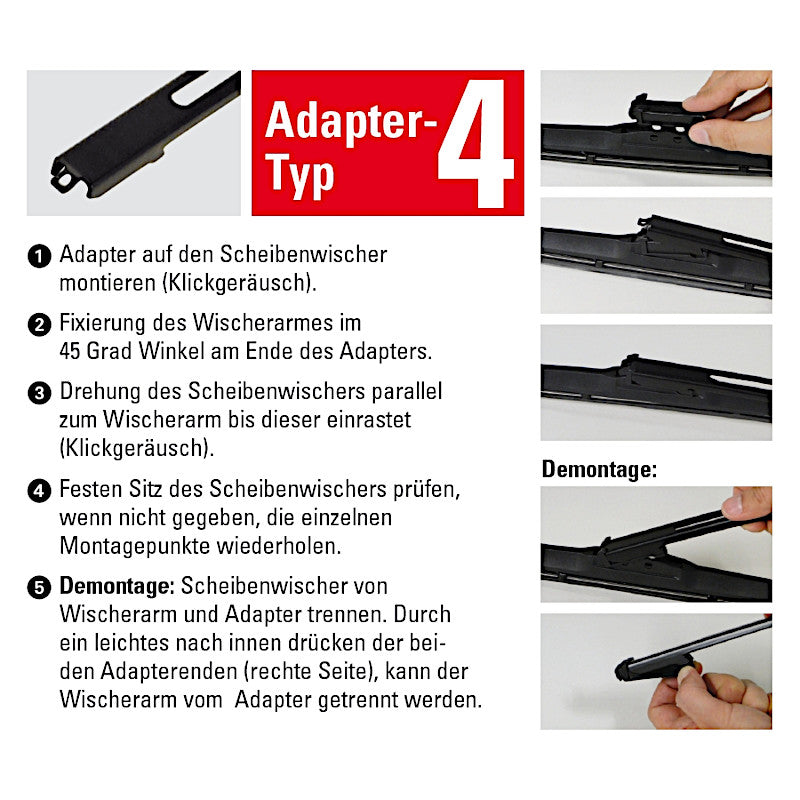 Unitec Ultra Scheibenwischer Montagehinweis Adapter 4