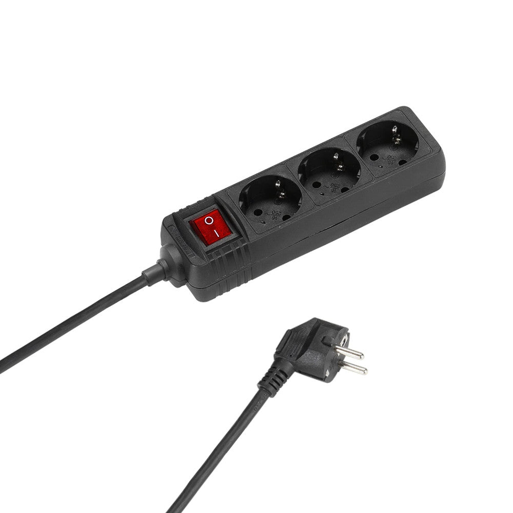 Unitec 3-fach Steckdosenleiste schwarz mit Schalter