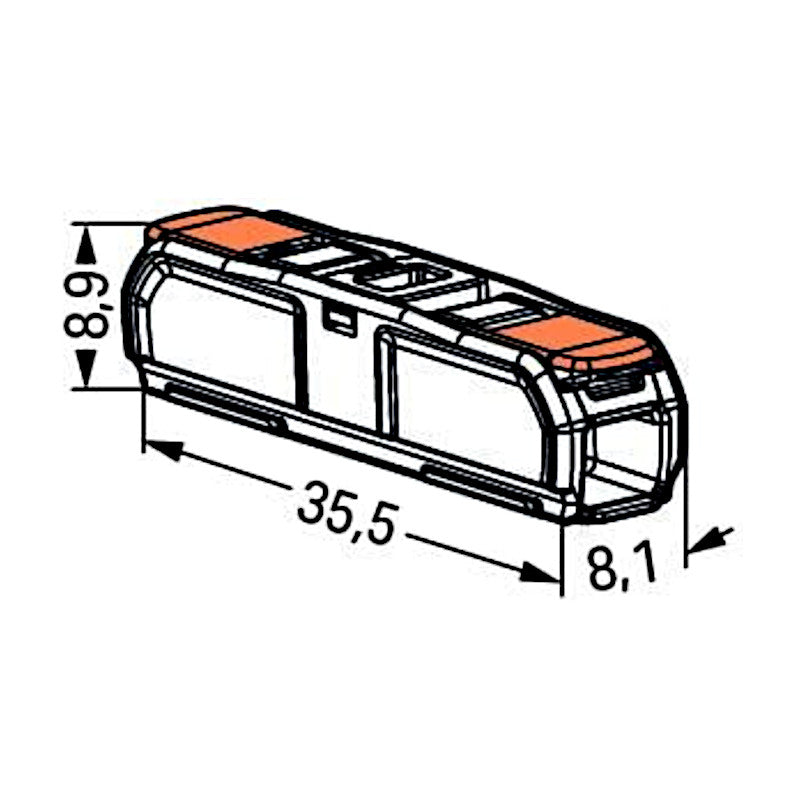 Wago 221-2411 Durchgangsverbinder Abmessungen