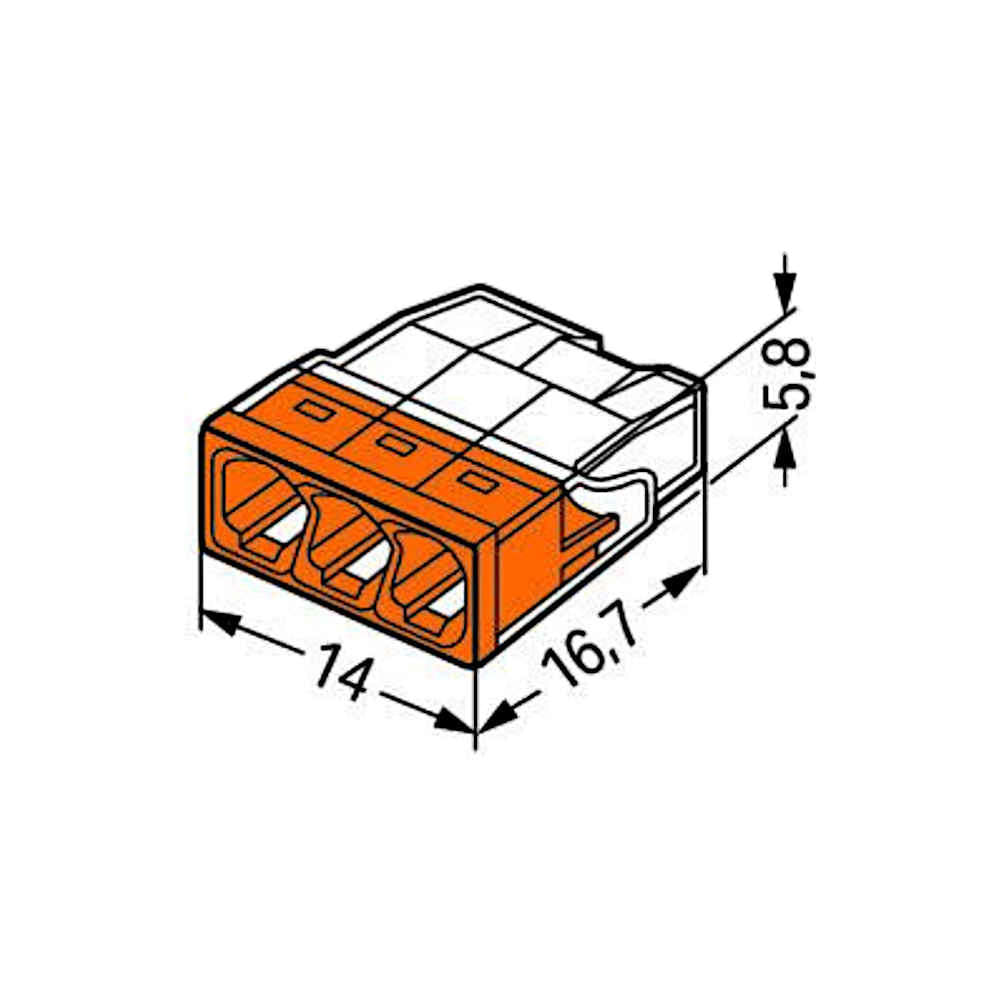 Wago 2273-203 Compact Verbindungsdosenklemme orange - 50 Stück